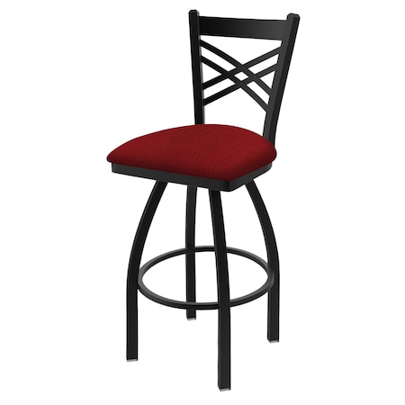 Holland Bar Stool Co 25" Swivel Counter Stool, Black Wrinkle, Graph Ruby Seat 82025BW016